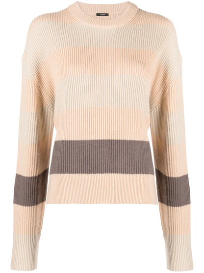Striped Ribbed-Knit Jumper