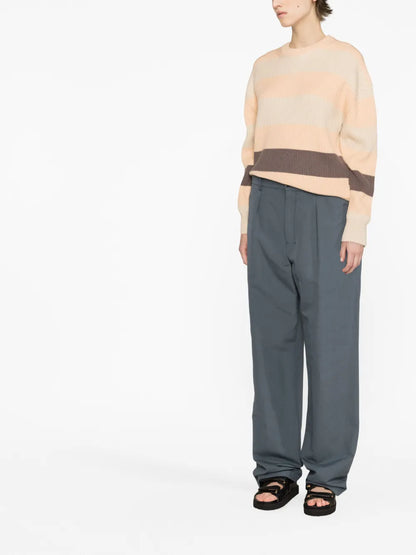 Striped Ribbed-Knit Jumper