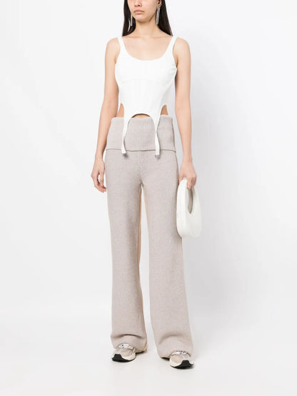 Diag Languid Two-Tone Knit Trousers