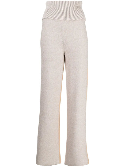 Diag Languid Two-Tone Knit Trousers