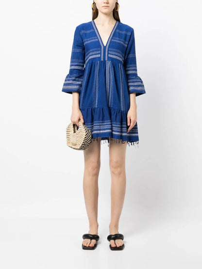 Frayed-Hem Cotton Dress