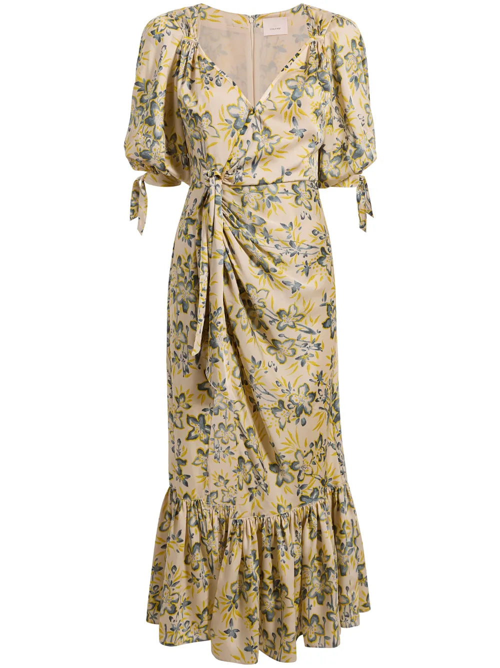 Floral-Print Gathered-Waist Dress