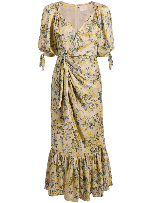 Floral-Print Gathered-Waist Dress