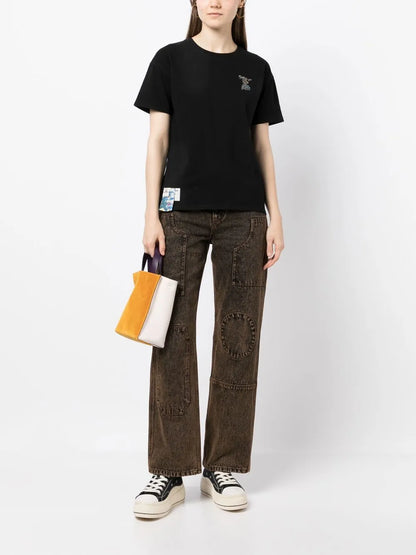 Embroidered-Motif Cotton T-Shirt