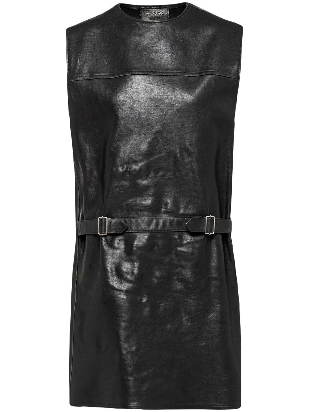 Sleeveless Leather Mini Dress