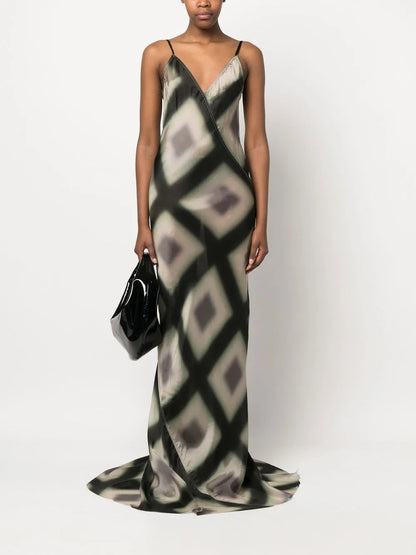 Geometric-Print Slip Dress