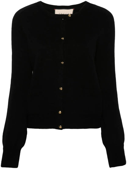 Crew-Neck Wool Cardigan