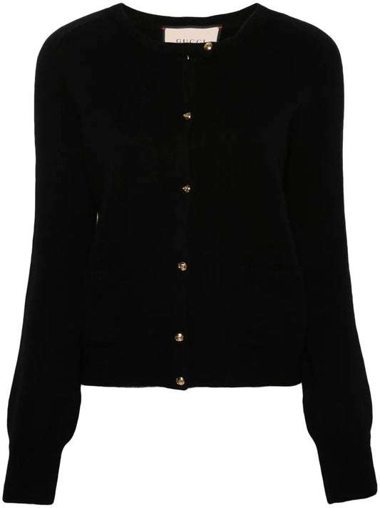Crew-Neck Wool Cardigan