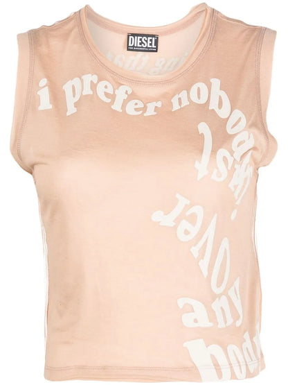 Lettering-Print Sleeveless Top