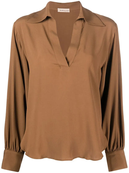 V-Neck Draped Blouse