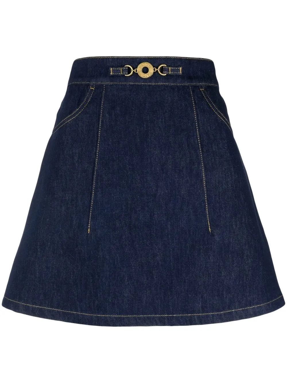 Organic-Denim A-Line Miniskirt