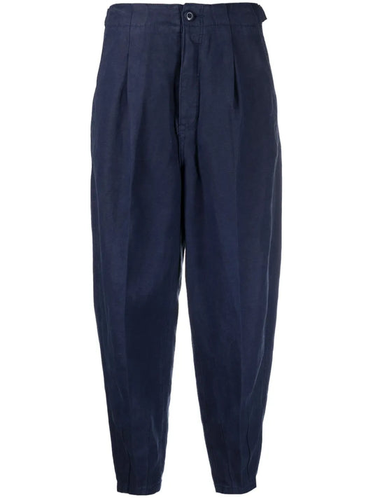 Cropped Tapered-Leg Trousers