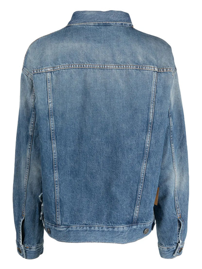 Belt-Detail Denim Jacket