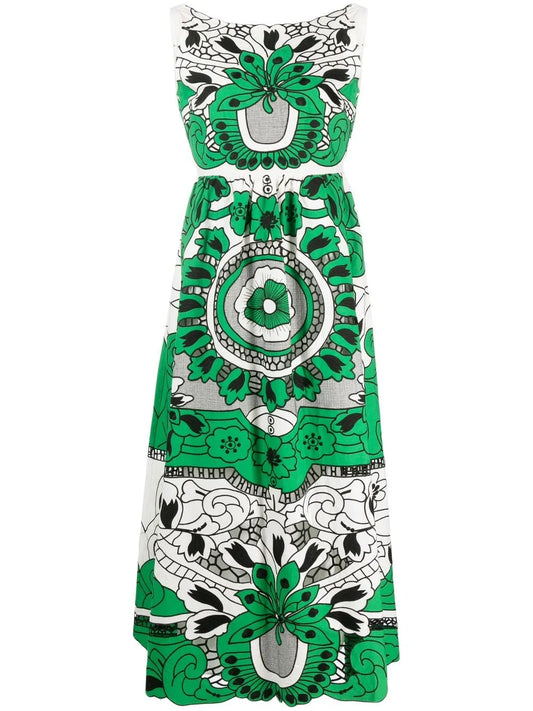Floral-Print Midi Dress