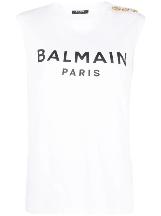 Logo-Print Detail Tank Top