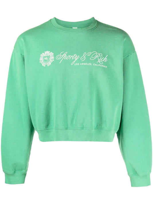 Logo-Print Cropped Sweatshirt