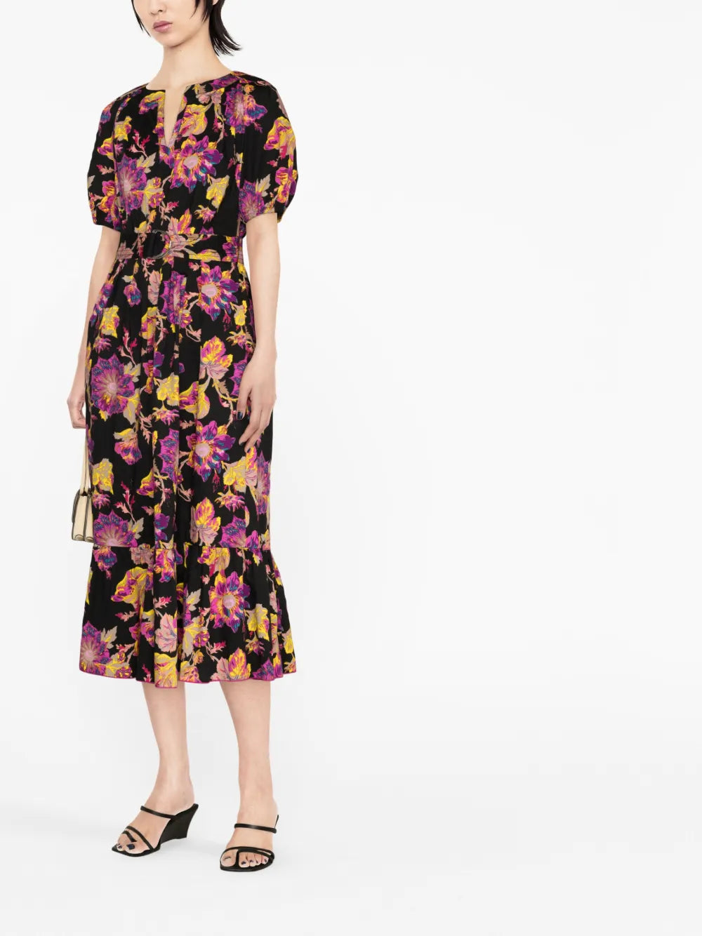 Floral-Print Belted-Waist Dress