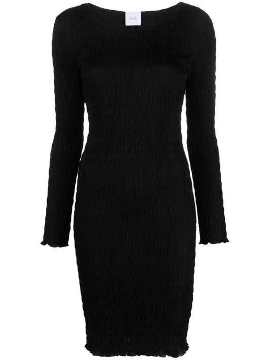 Textured-Finish Long-Sleeve Dress