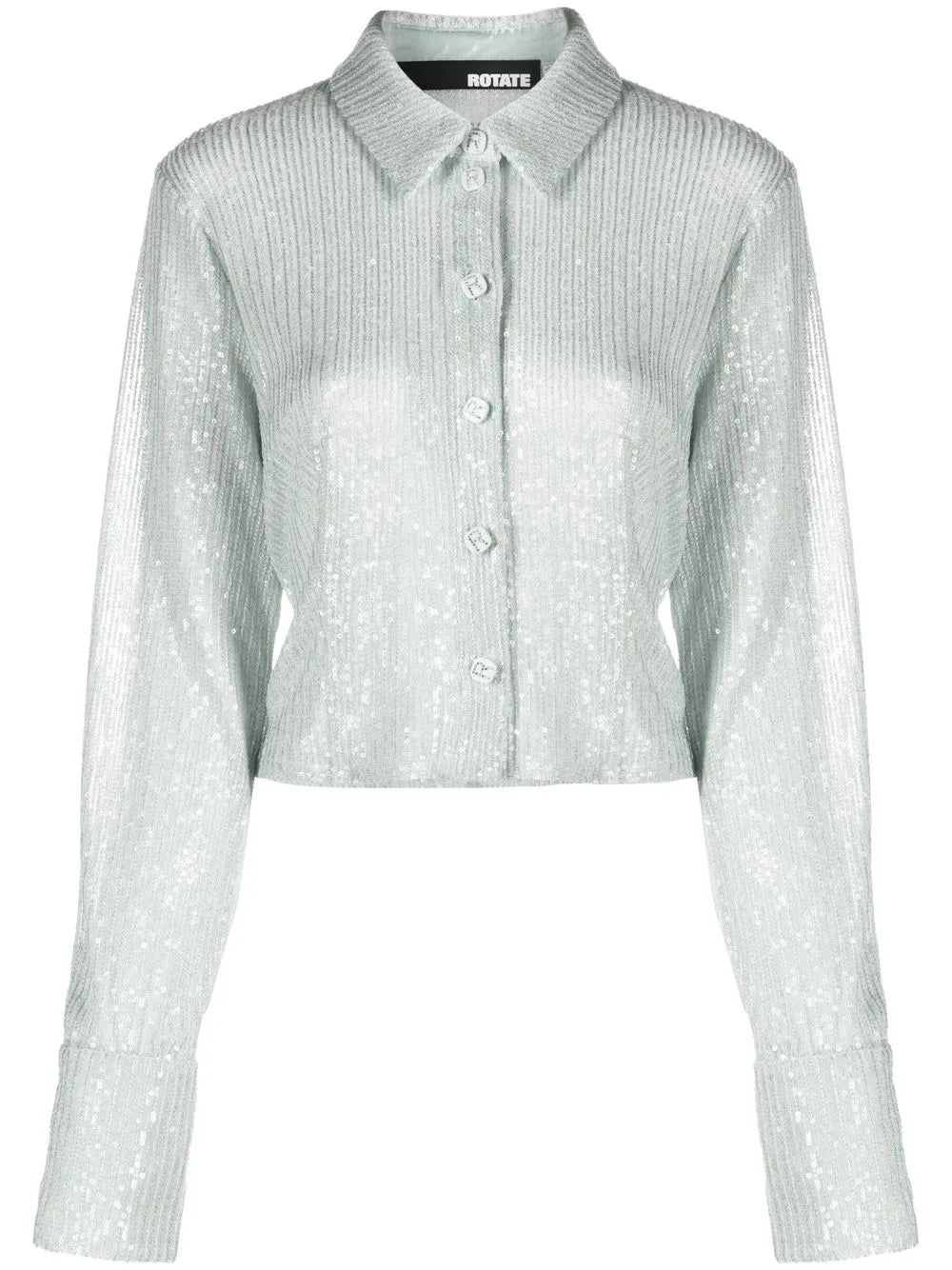 Sequin-Embellished Button-Down Cardigan