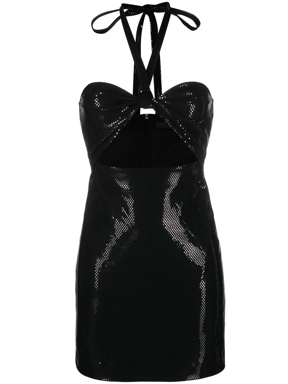 Foil Jersey Halterneck Minidress