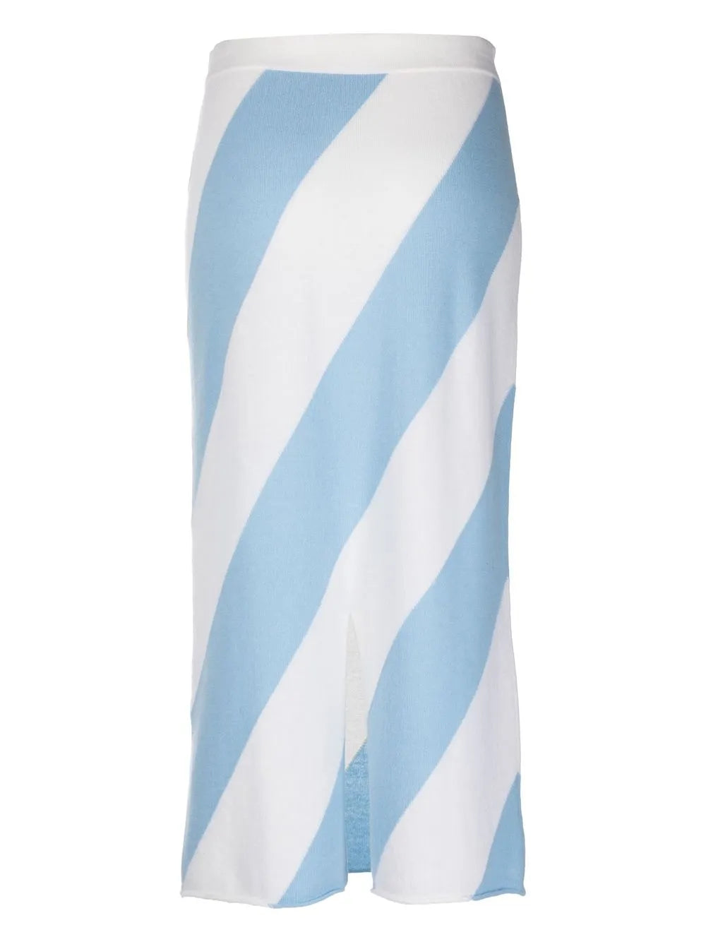Stripe-Print Pencil Knitted Skirt