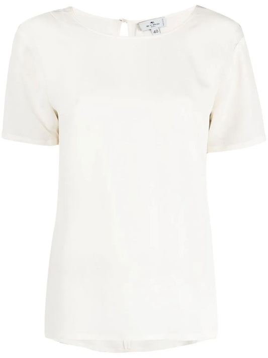 Round-Neck Silk T-Shirt