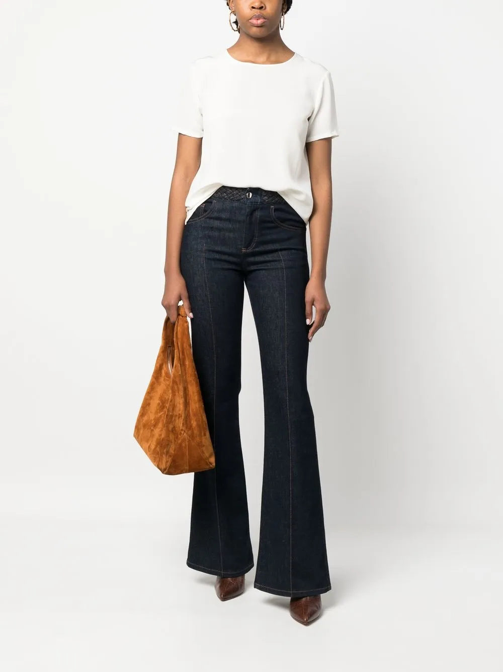 Round-Neck Silk T-Shirt