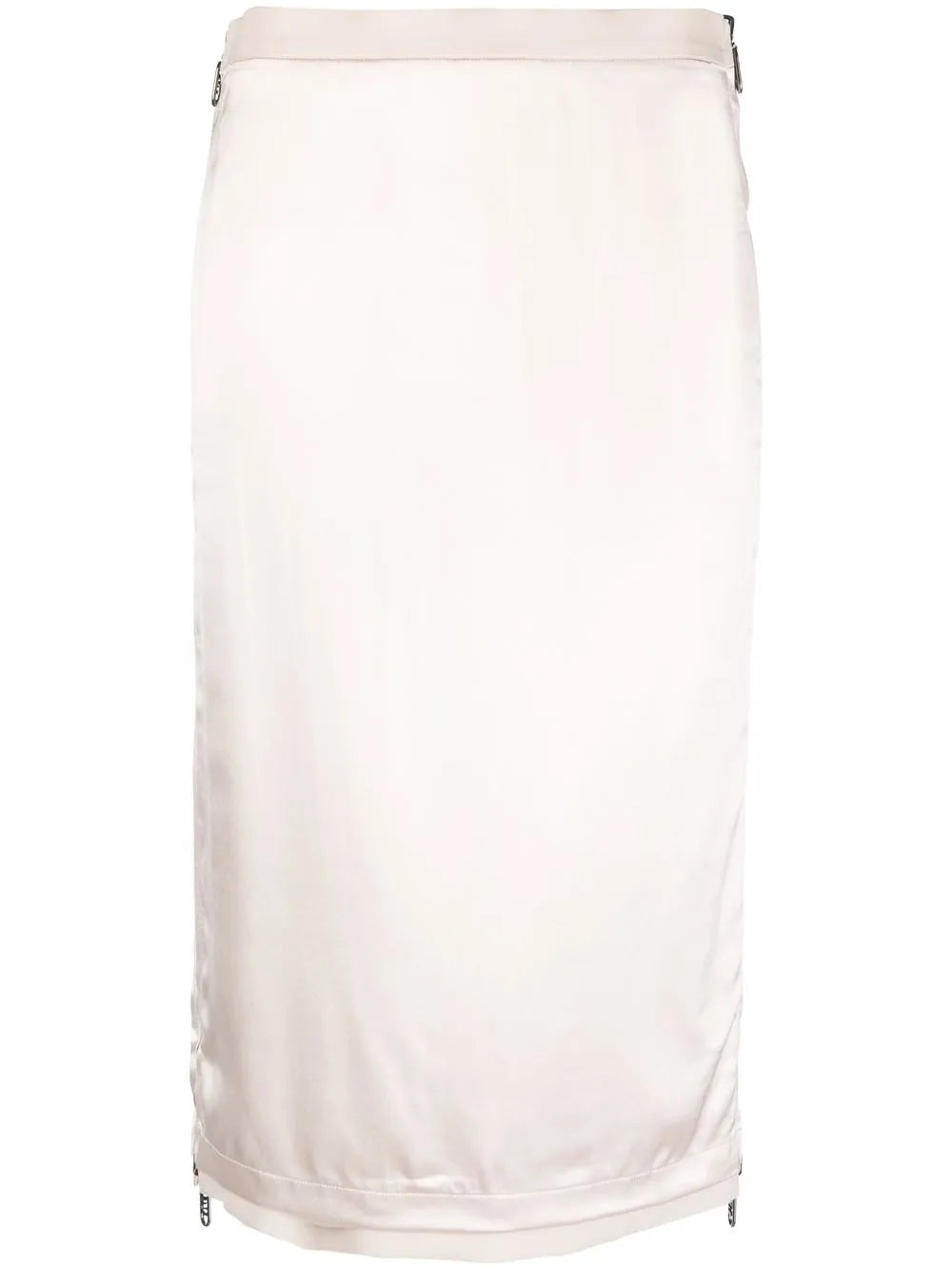 Satin-Finish Gabardine Midi Skirt