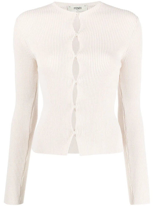 Ribbed-Knit Cotton-Blend Cardigan
