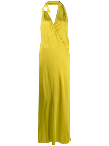 Draped Halterneck Maxi Dress