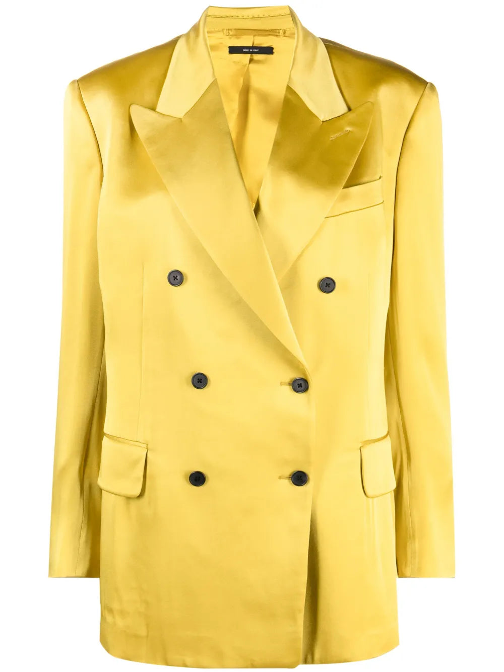 Double-Breasted Satin Blazer