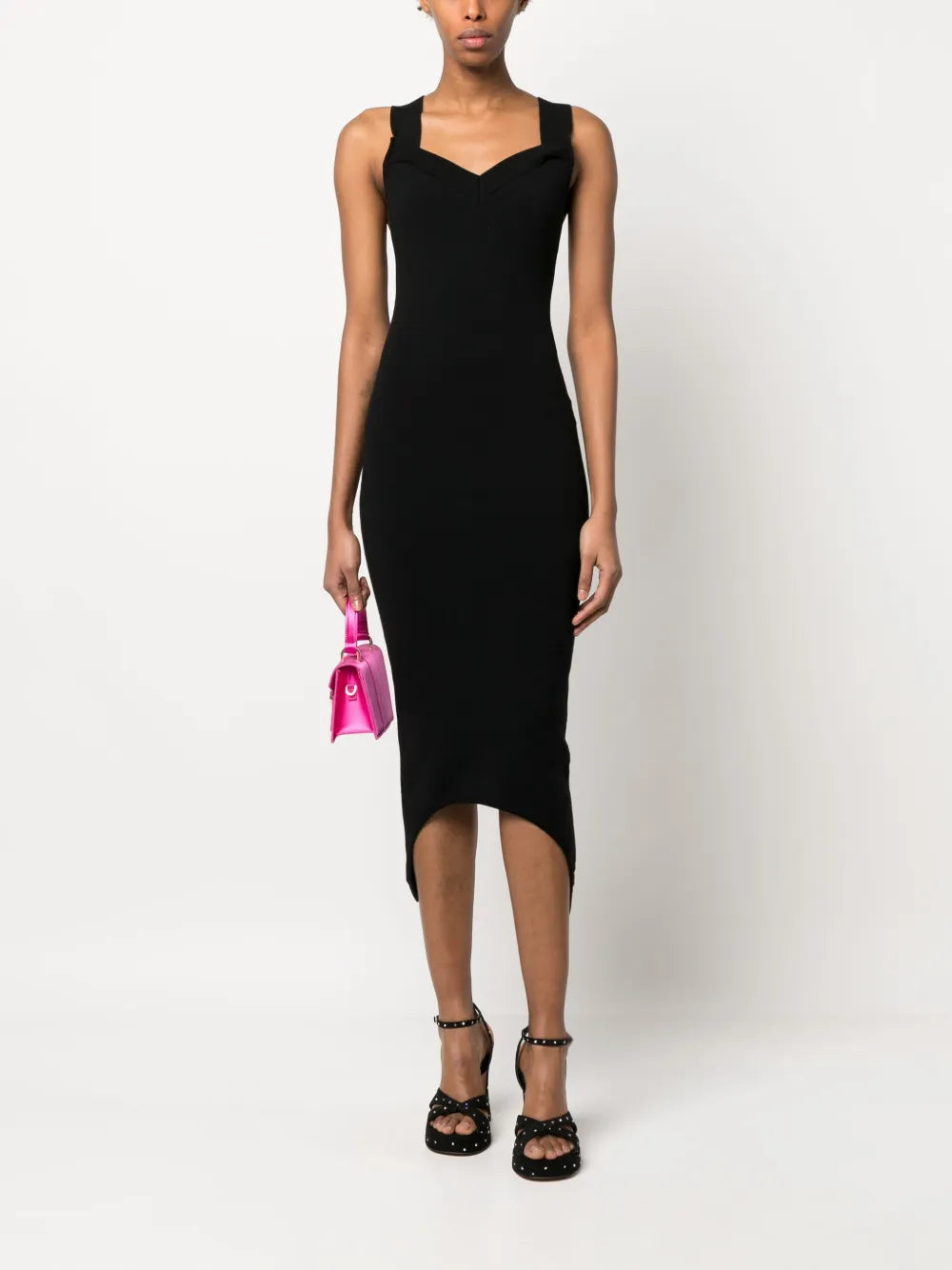Sweetheart-Neck Midi Dress