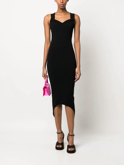 Sweetheart-Neck Midi Dress