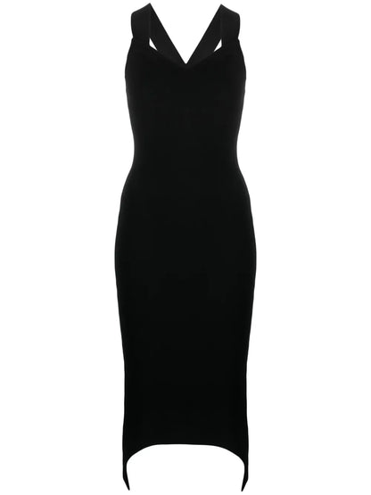 Sweetheart-Neck Midi Dress