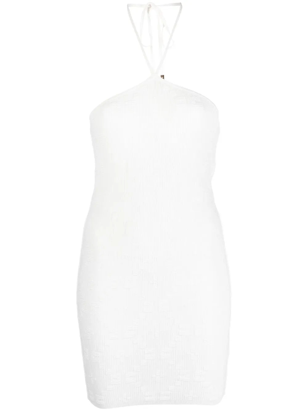 Rear-Tie Ribbed-Knit Skirt