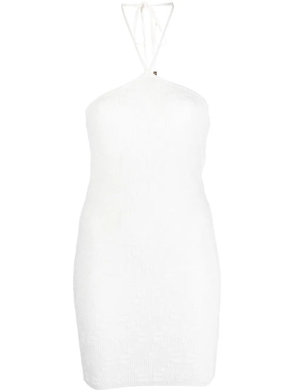 Rear-Tie Ribbed-Knit Skirt