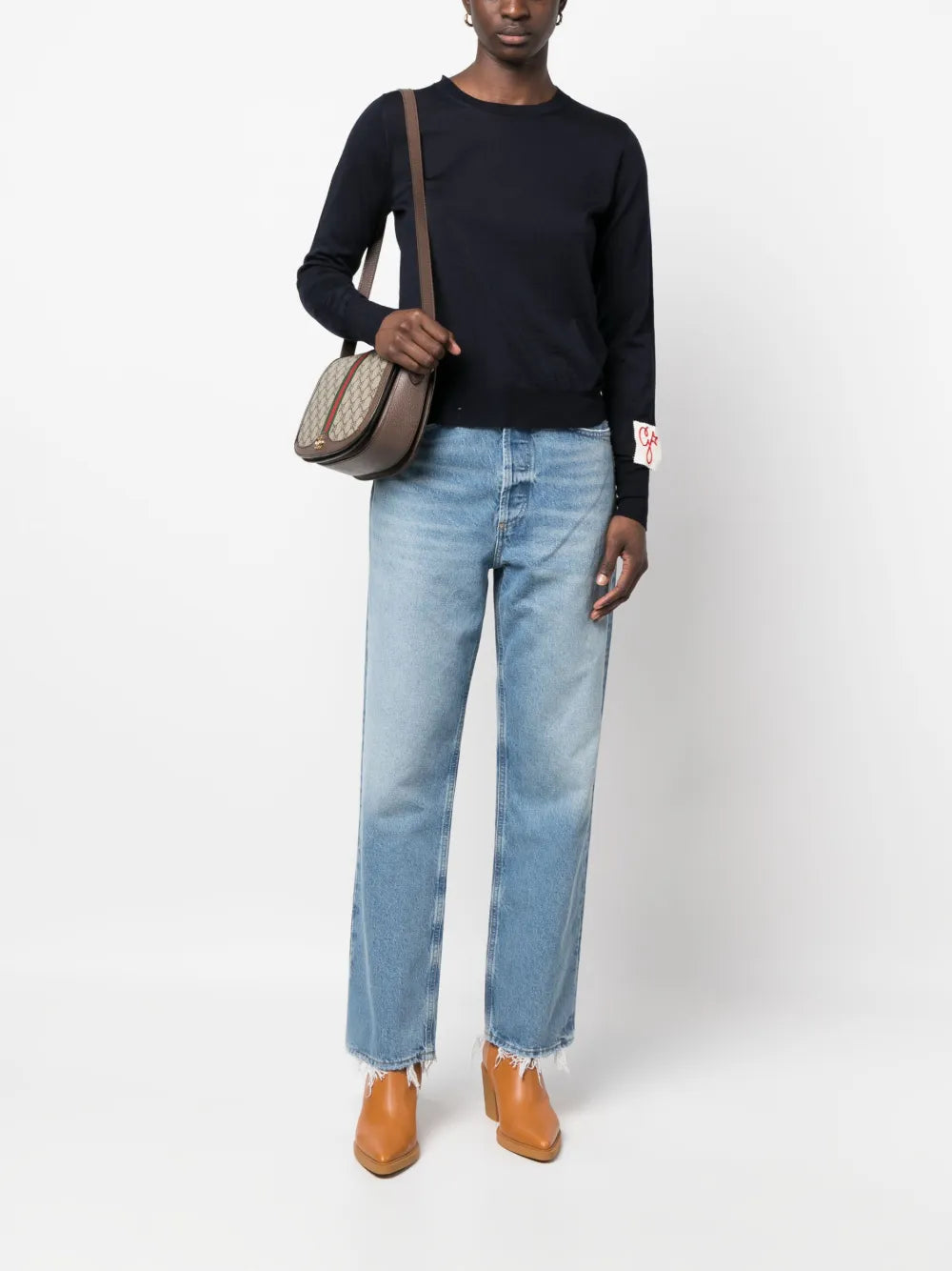 Ripped-Detailing Wool Jumper