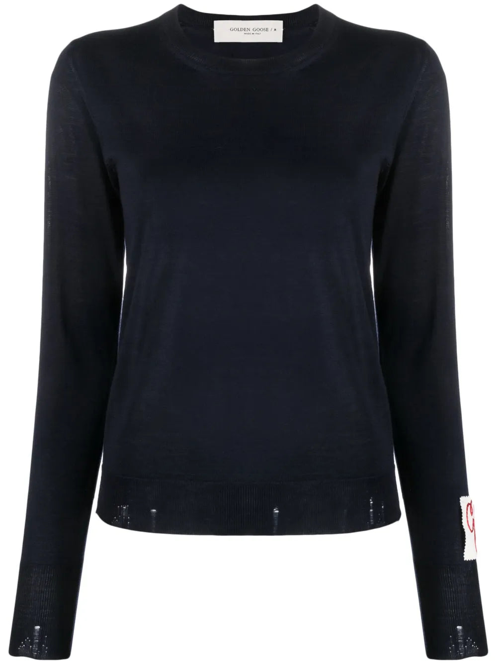 Ripped-Detailing Wool Jumper