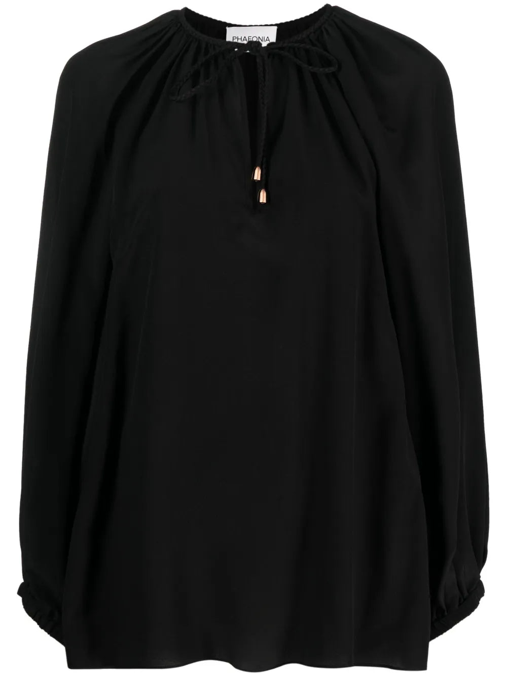Self-Tie Silk Blouse