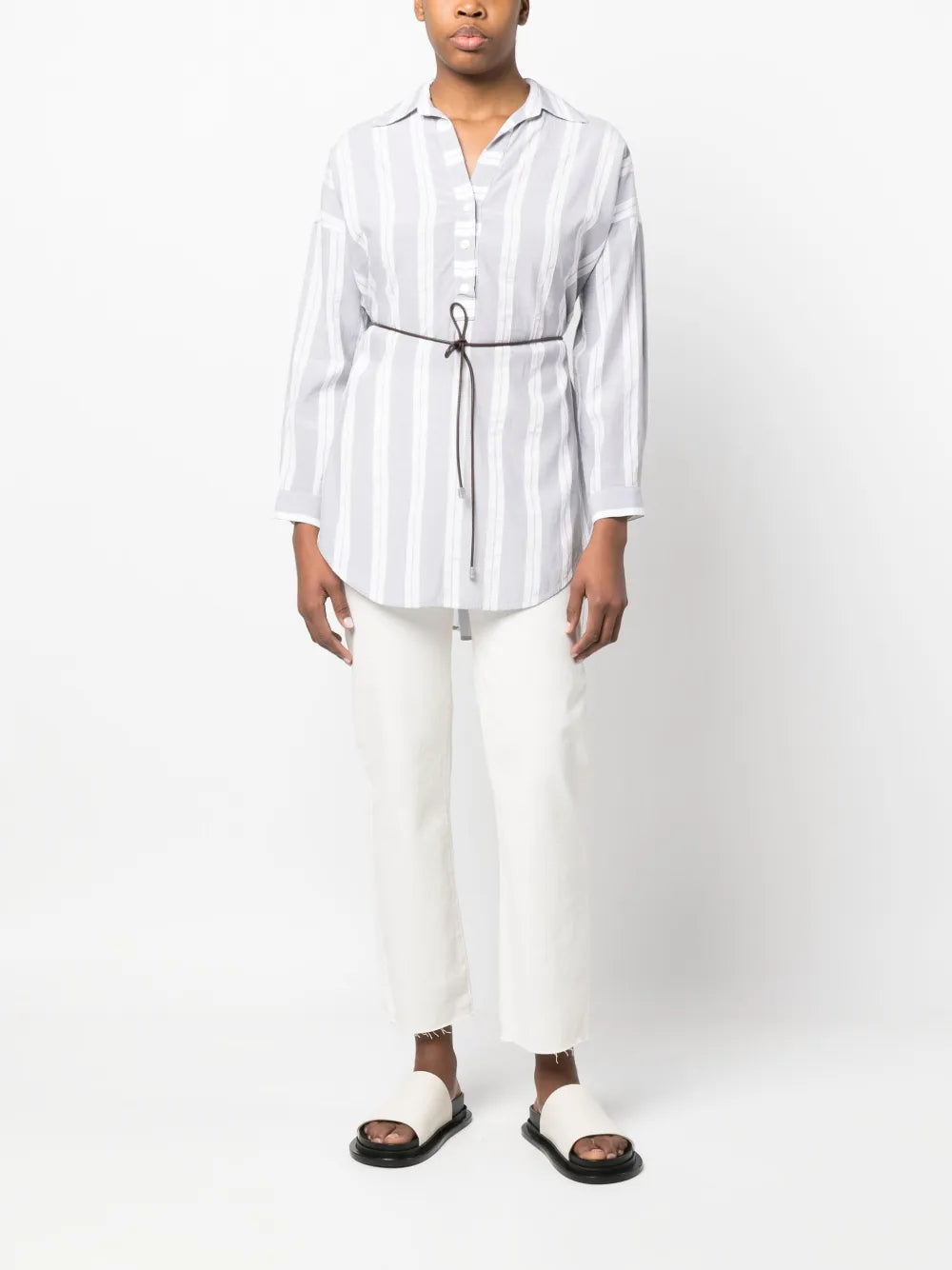 Oversized Stripe-Print Shirt