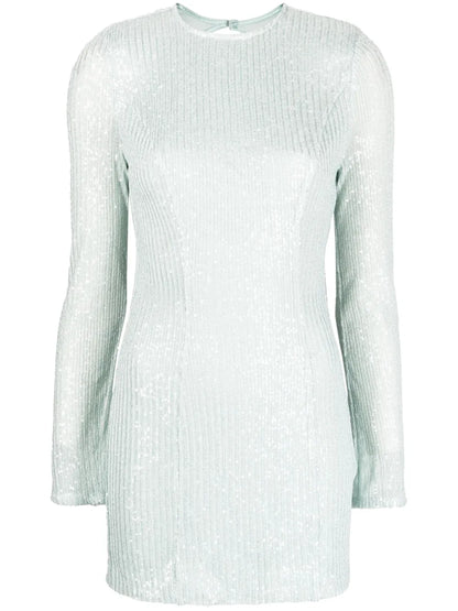 Sequin-Embellished Open-Back Minidress