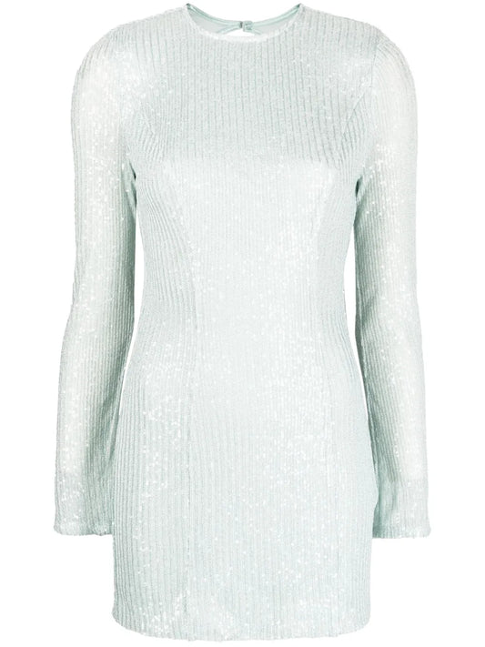 Sequin-Embellished Open-Back Minidress