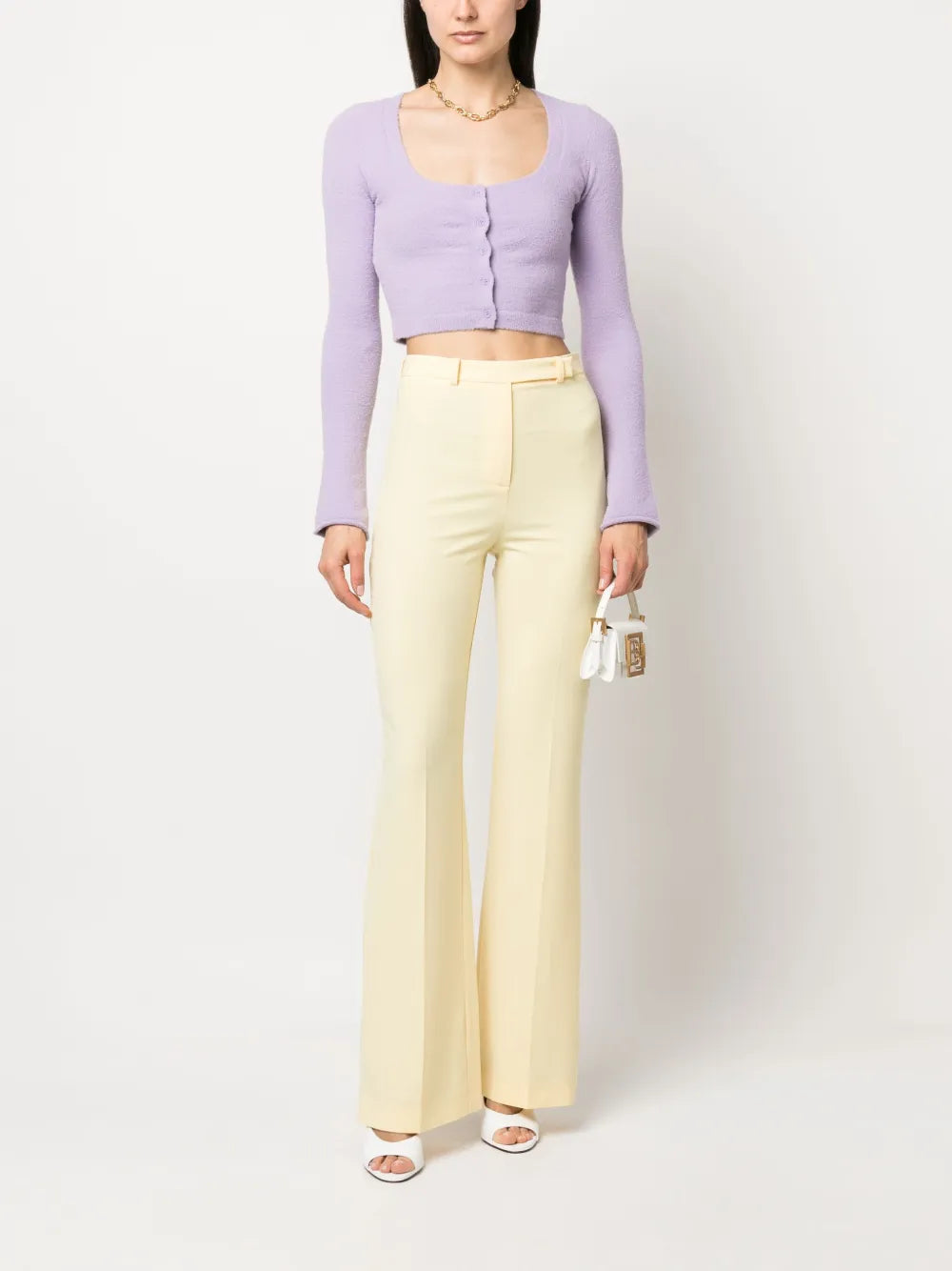 High-Waist Flared Trousers