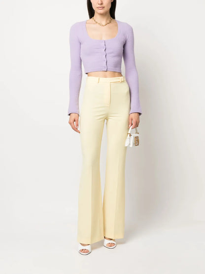 High-Waist Flared Trousers