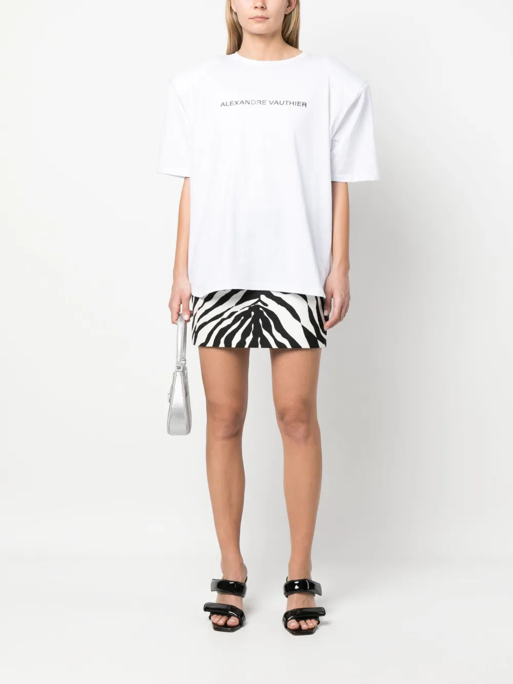 Logo-Print Shoulder-Pad T-Shirt