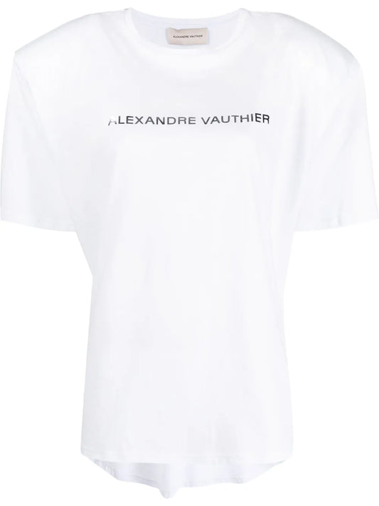 Logo-Print Shoulder-Pad T-Shirt