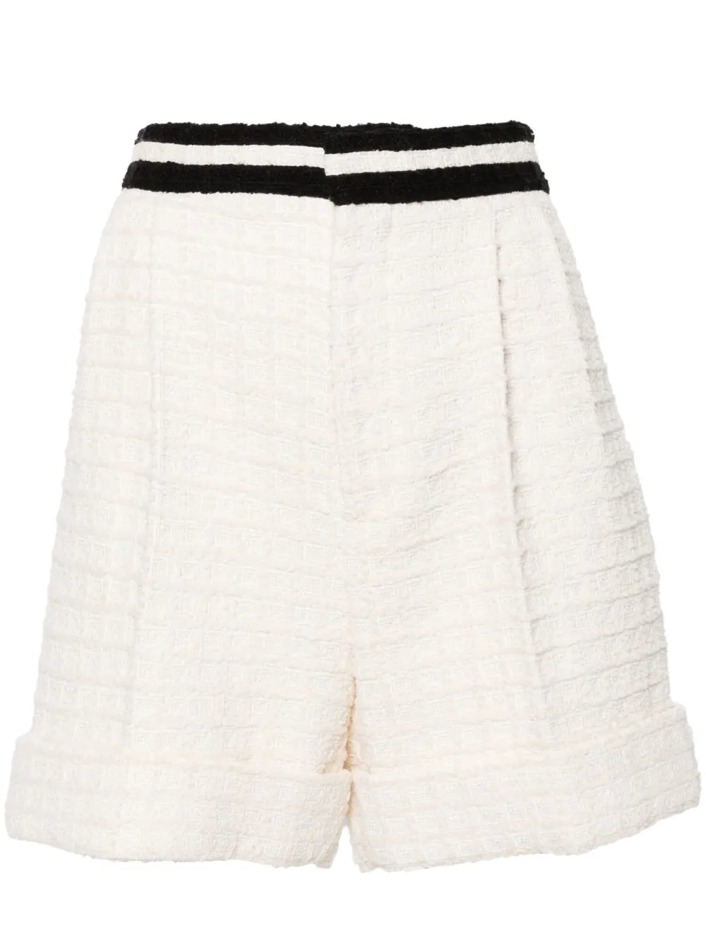 Waffle-Effect Tweed Shorts