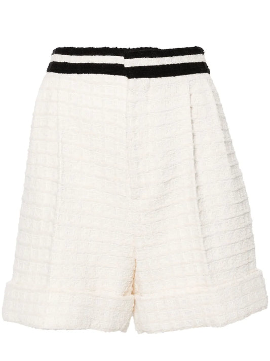 Waffle-Effect Tweed Shorts