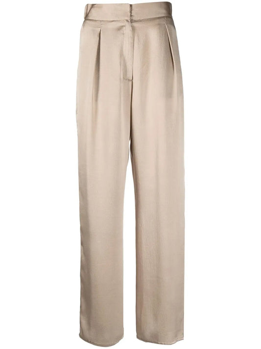 Cropped Silk Palazzo Pants