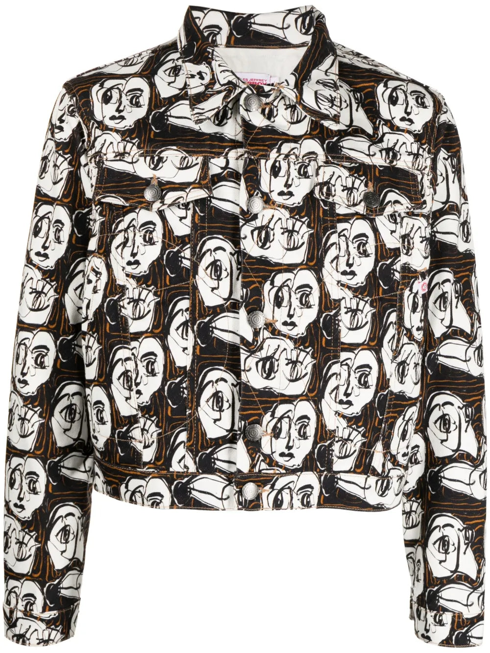 Art Face-Print Denim Jacket